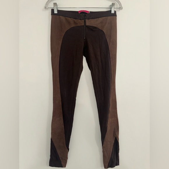 Alice and Olivia Front Zip Riding Lambskin Leather Pants Sz 6 #TT - Picture 1 of 4